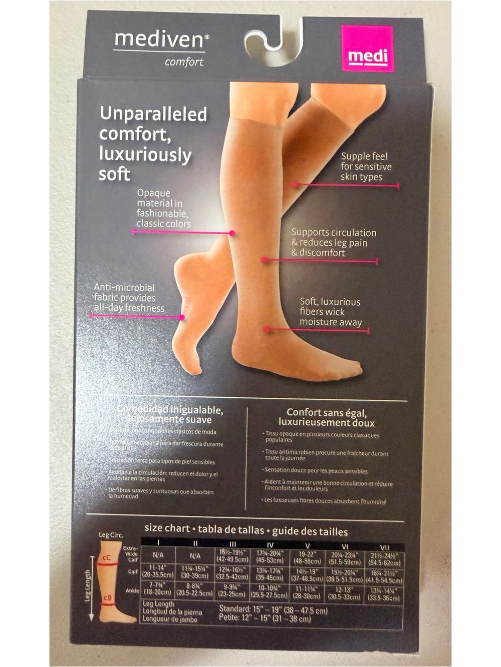 Natural Comfort Calf Closed-Toe Compression Stockings - Natural - Picture 3 of 3